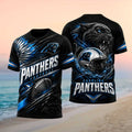 Carolina Panthers Football Panther Mascot Graphic Print Shirt - Limotees LLC