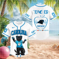 Carolina Panthers Teacher Mascot Football Heartbeat Baseball Shirt