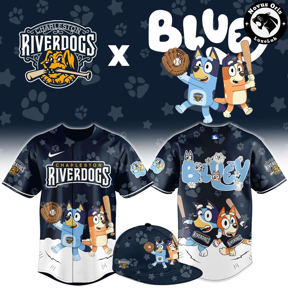 Charleston RiverDogs x Bluey Night Limited Edition Baseball Jersey