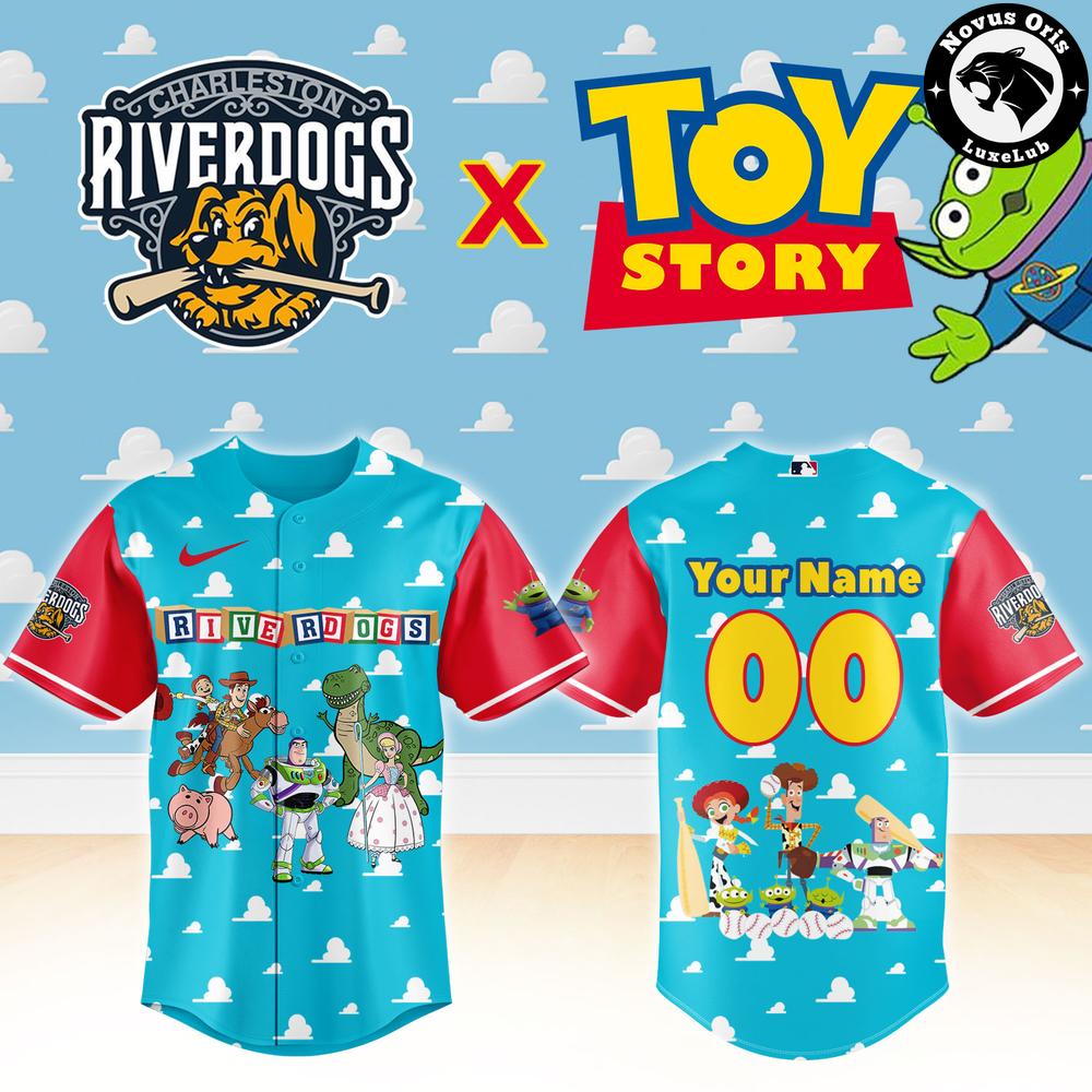 Charleston RiverDogs x Toy Story Night Pixar Cartoon Custom Baseball Jersey
