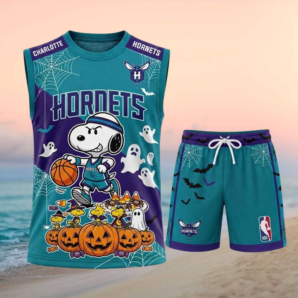Charlotte Hornets Snoopy Halloween Basketball Shirt
