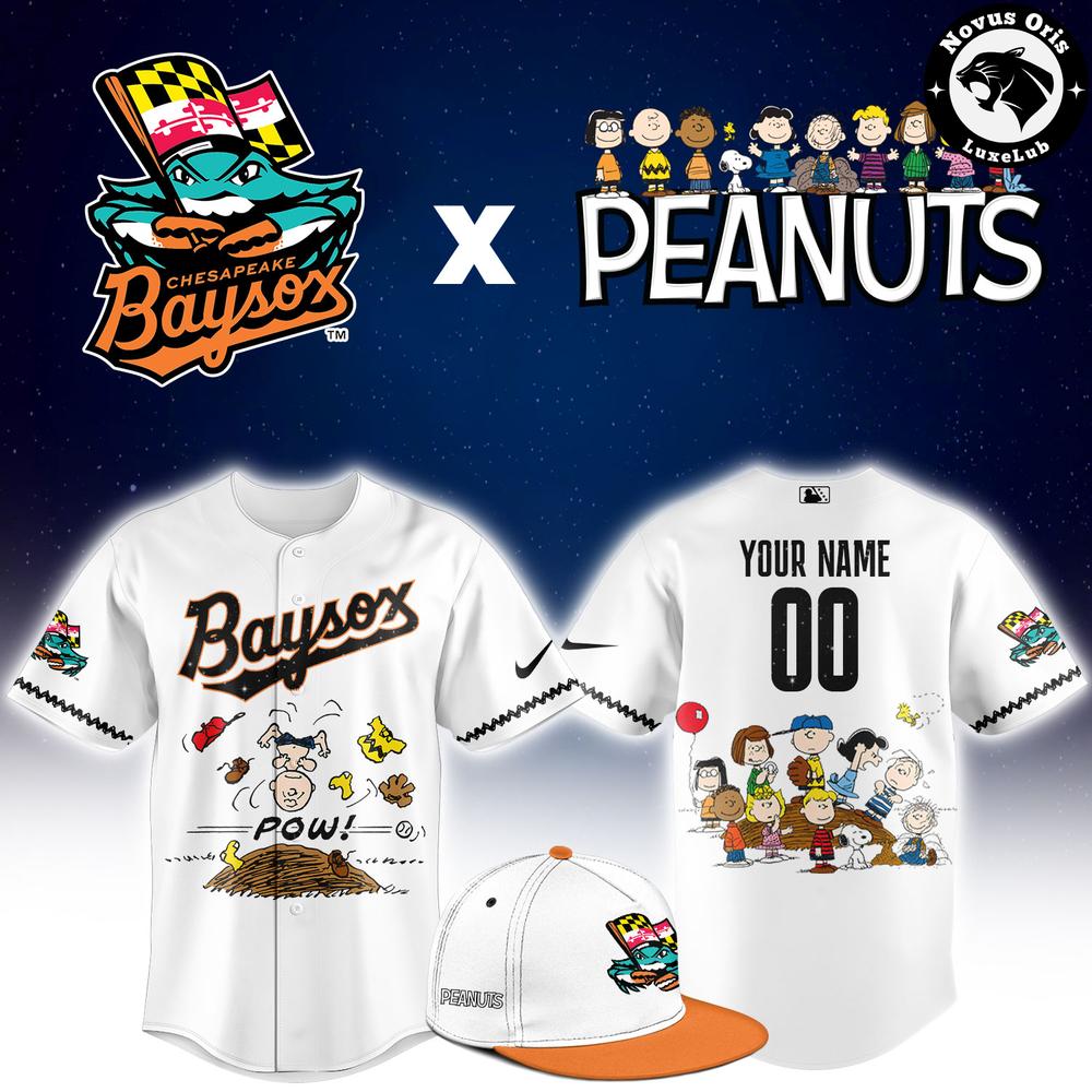 Chesapeake Baysox x Peanuts Night Limited Edition Baseball Jersey