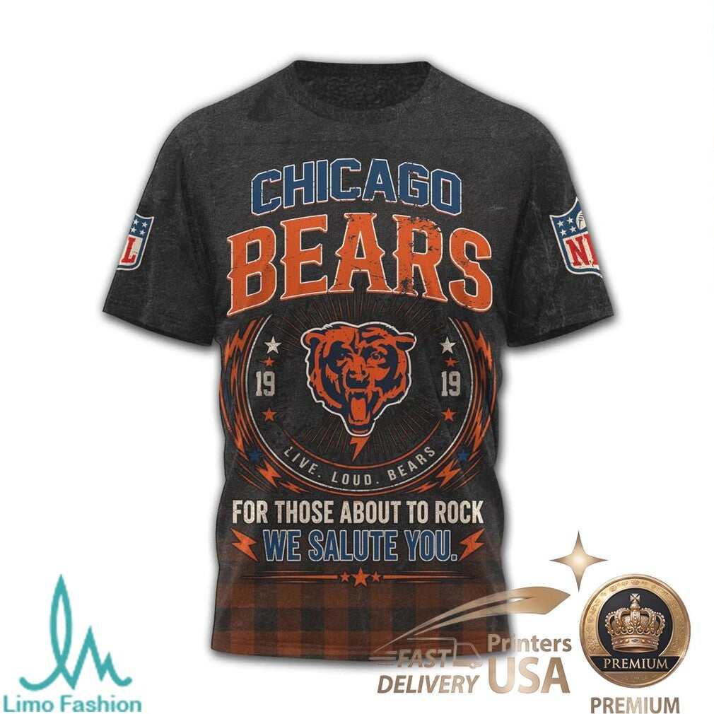 Chicago Bears ACDC For Those About To Rock Music Style T Shirt - Limotees LLC