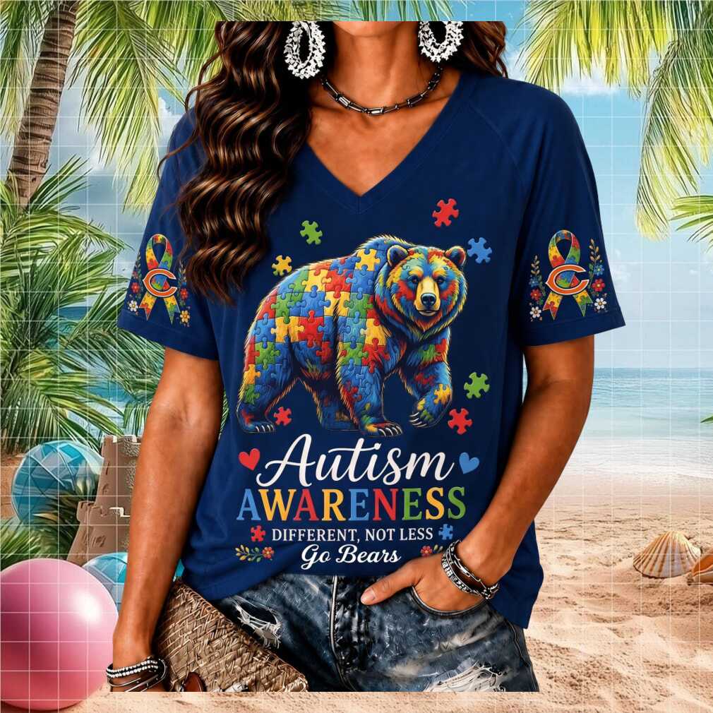Chicago Bears Autism Awareness Different Not Less Women Shirt - Limotees LLC