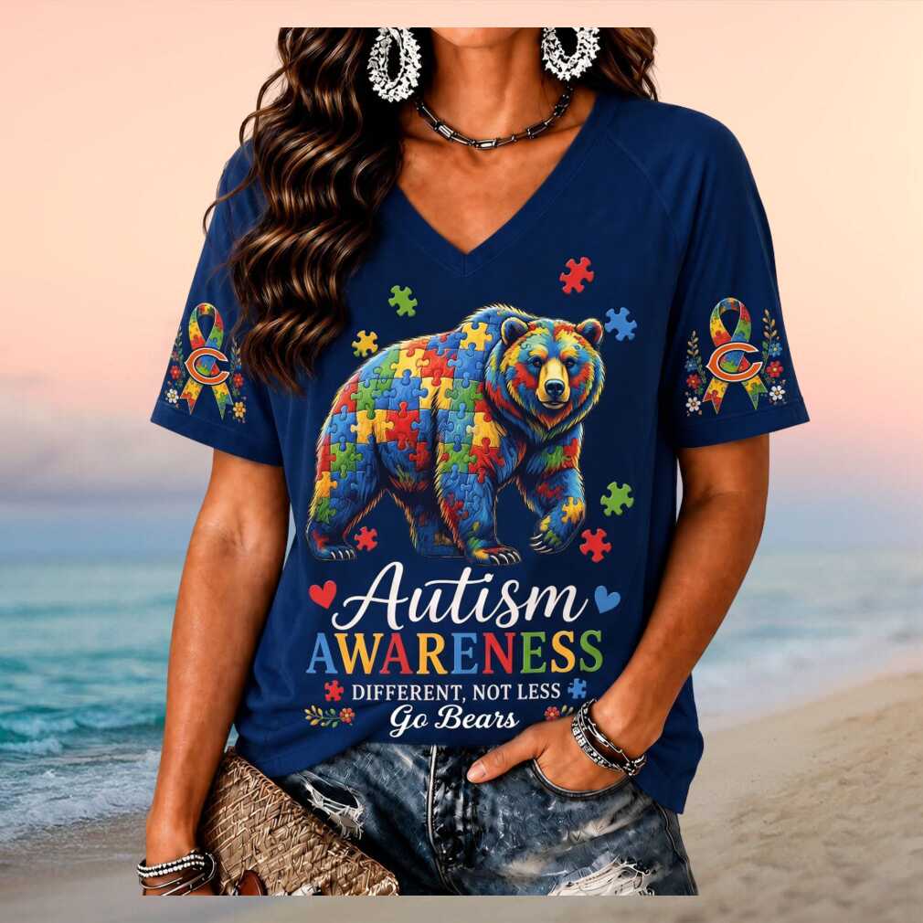 Chicago Bears Autism Awareness Different Not Less Women Shirt - Limotees LLC