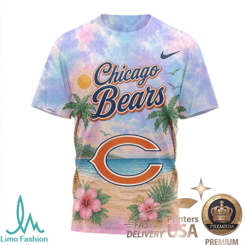 Chicago Bears Beach Parrot Tropical Summer T Shirt - Limotees LLC