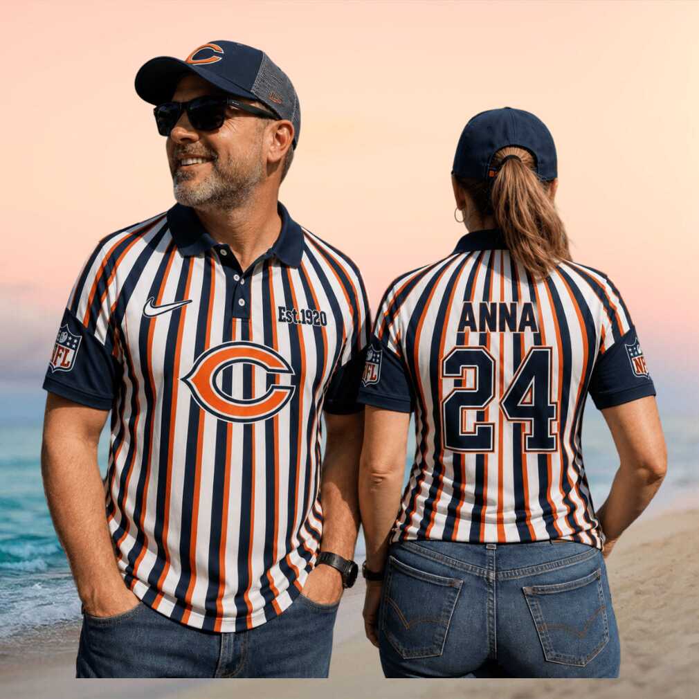Chicago Bears Custom Name Number Referee Stripe Est 1920 Football Fans Men Women Shirt