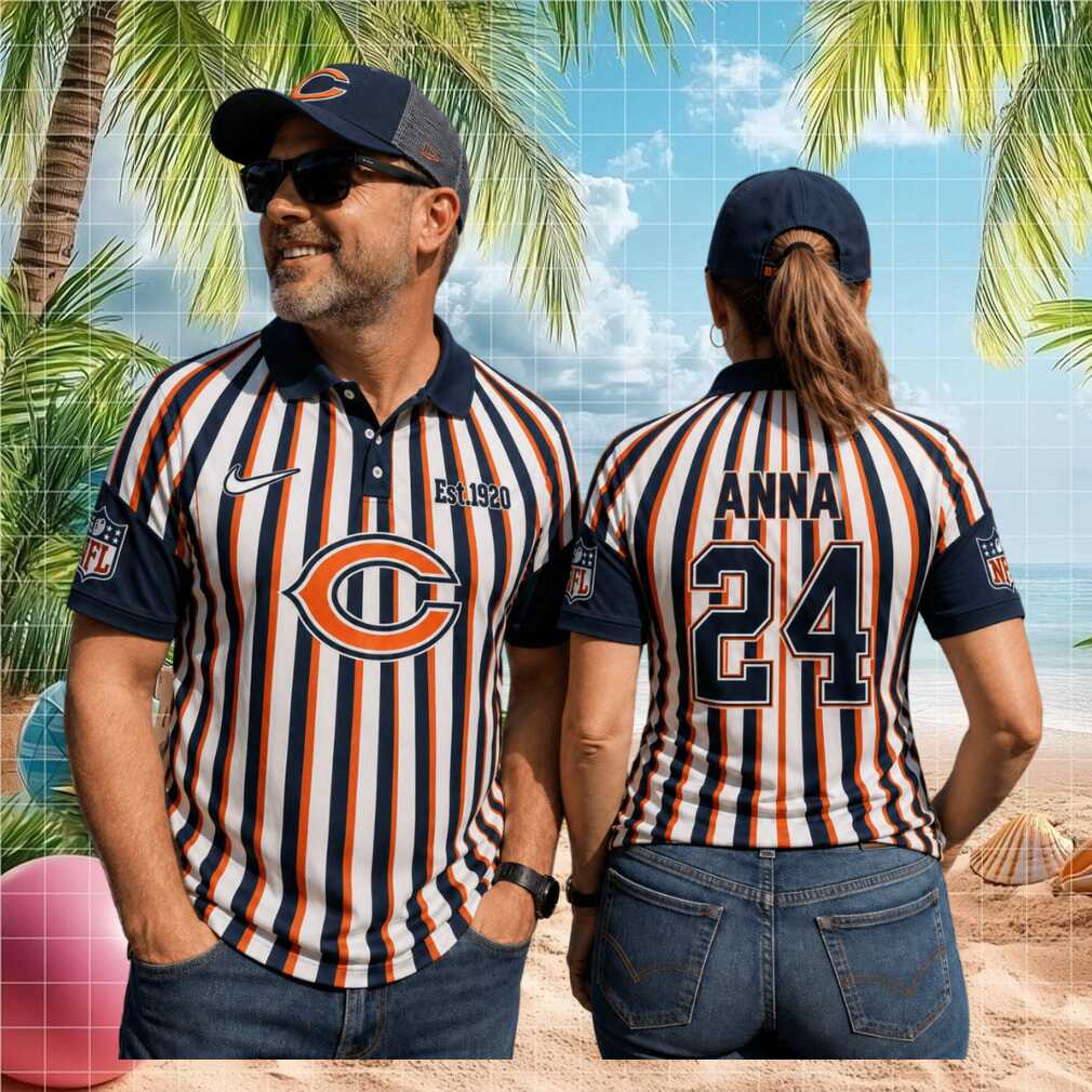 Chicago Bears Custom Name Number Referee Stripe Est 1920 Football Fans Men Women Shirt