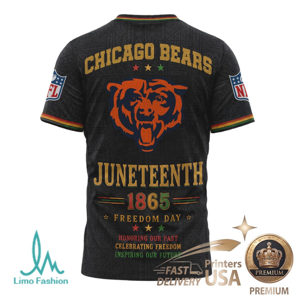 Chicago Bears Juneteenth 1865 Freedom Day Graphic T Shirt - Limotees LLC