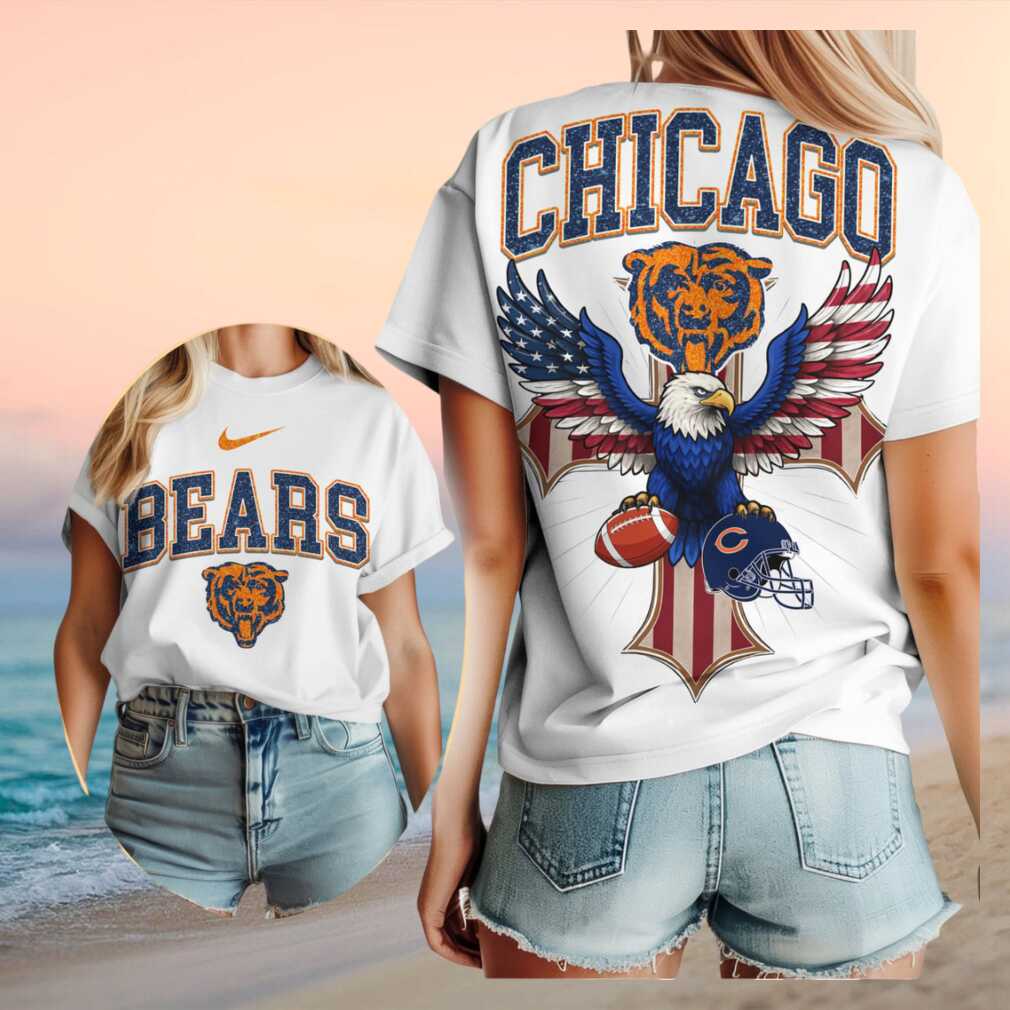 Chicago Bears Mascot American Eagle Cross Football Shirt - Limotees LLC