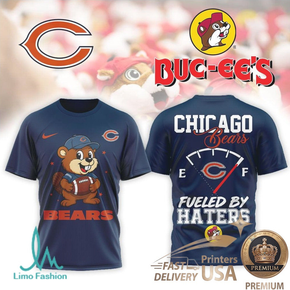Chicago Bears Mascot Fueled By Haters Football Graphic T Shirt - Limotees LLC