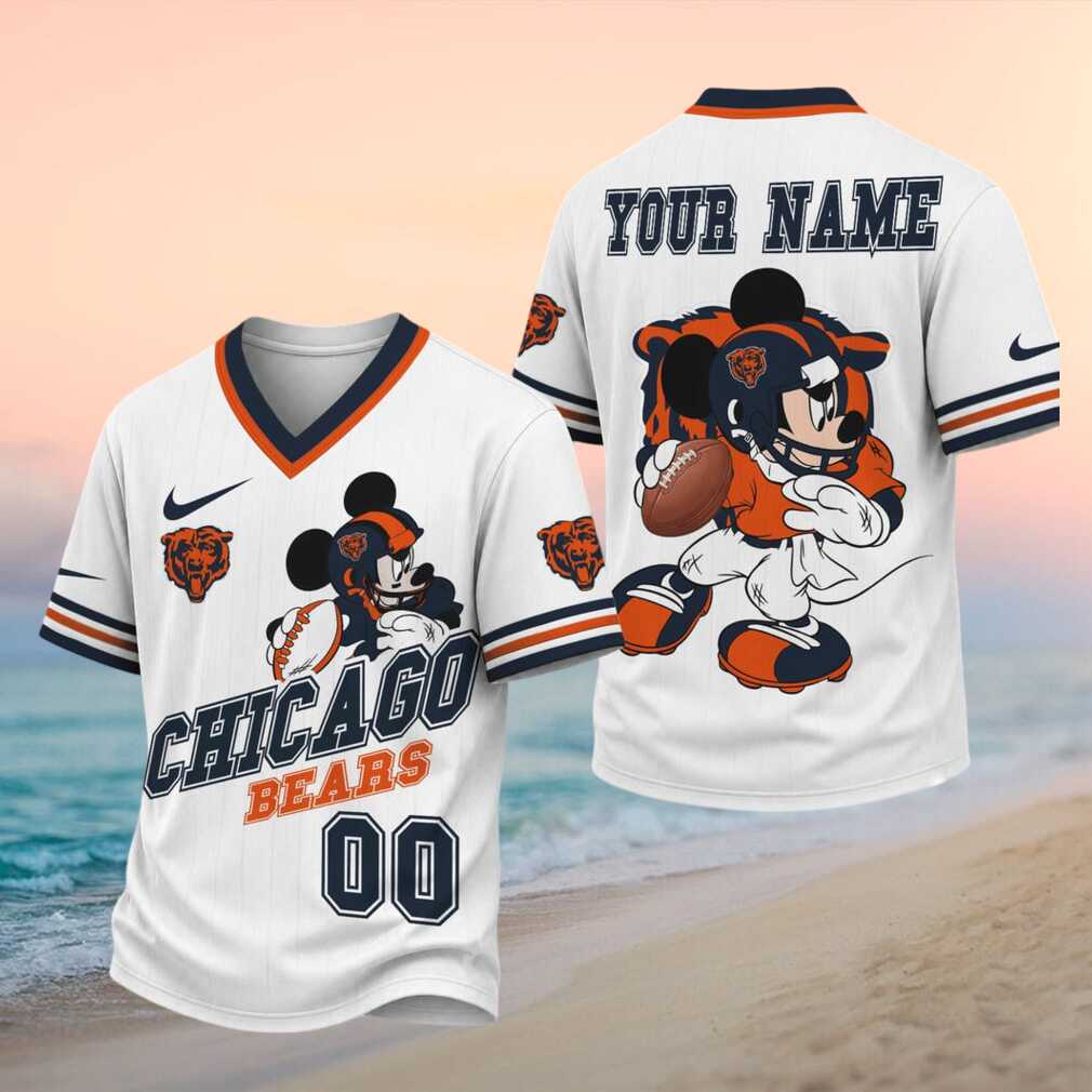 Chicago Bears Mickey Mouse Football Custom Name Shirt - Limotees LLC