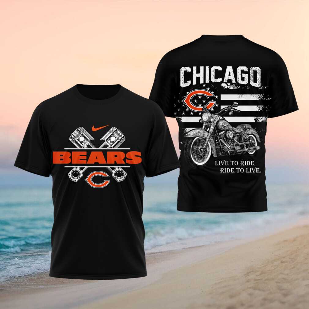 Chicago Bears Motorcycle American Flag Pistons Shirt