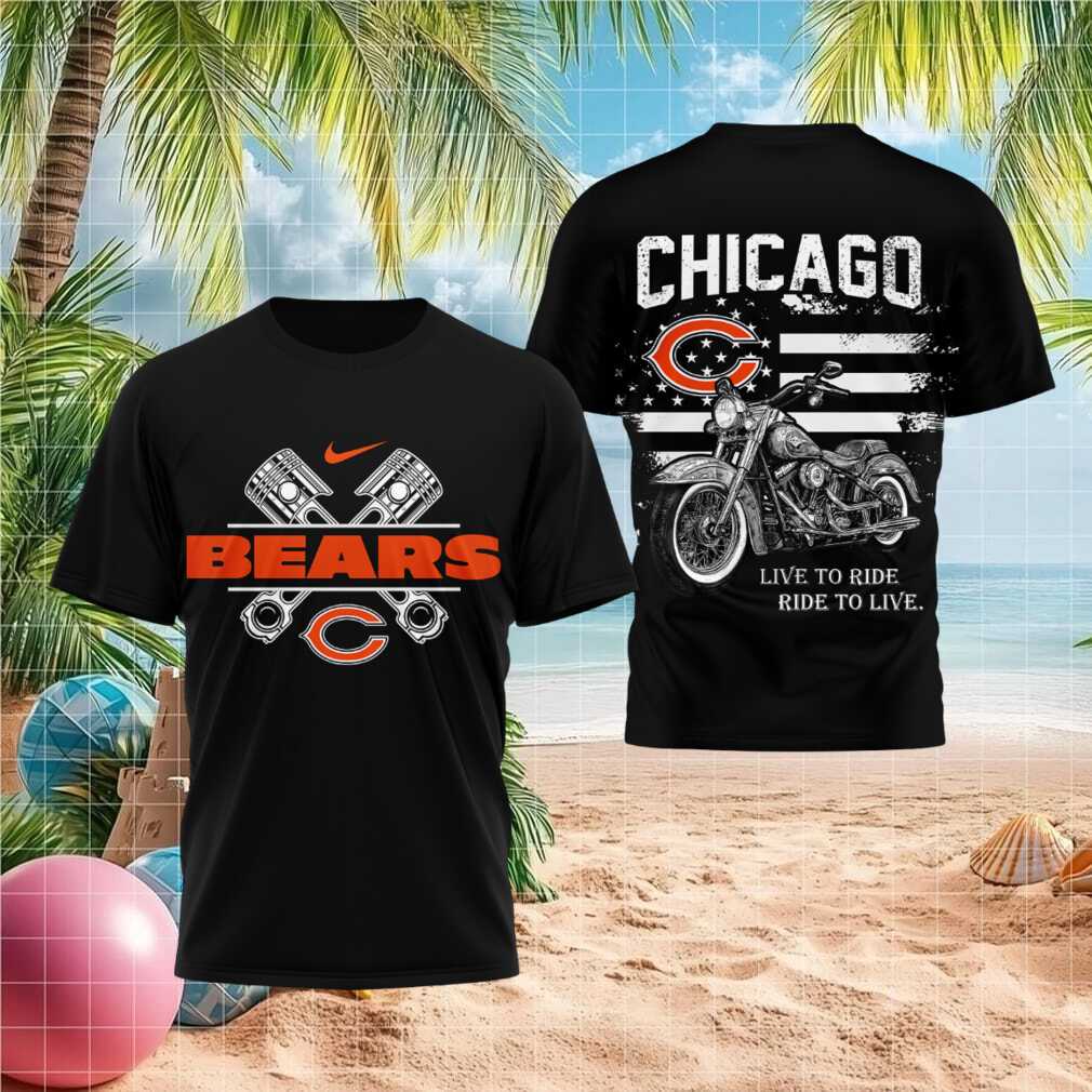 Chicago Bears Motorcycle American Flag Pistons Shirt