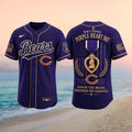 Chicago Bears National Purple Heart Day Honor The Brave Baseball Shirt
