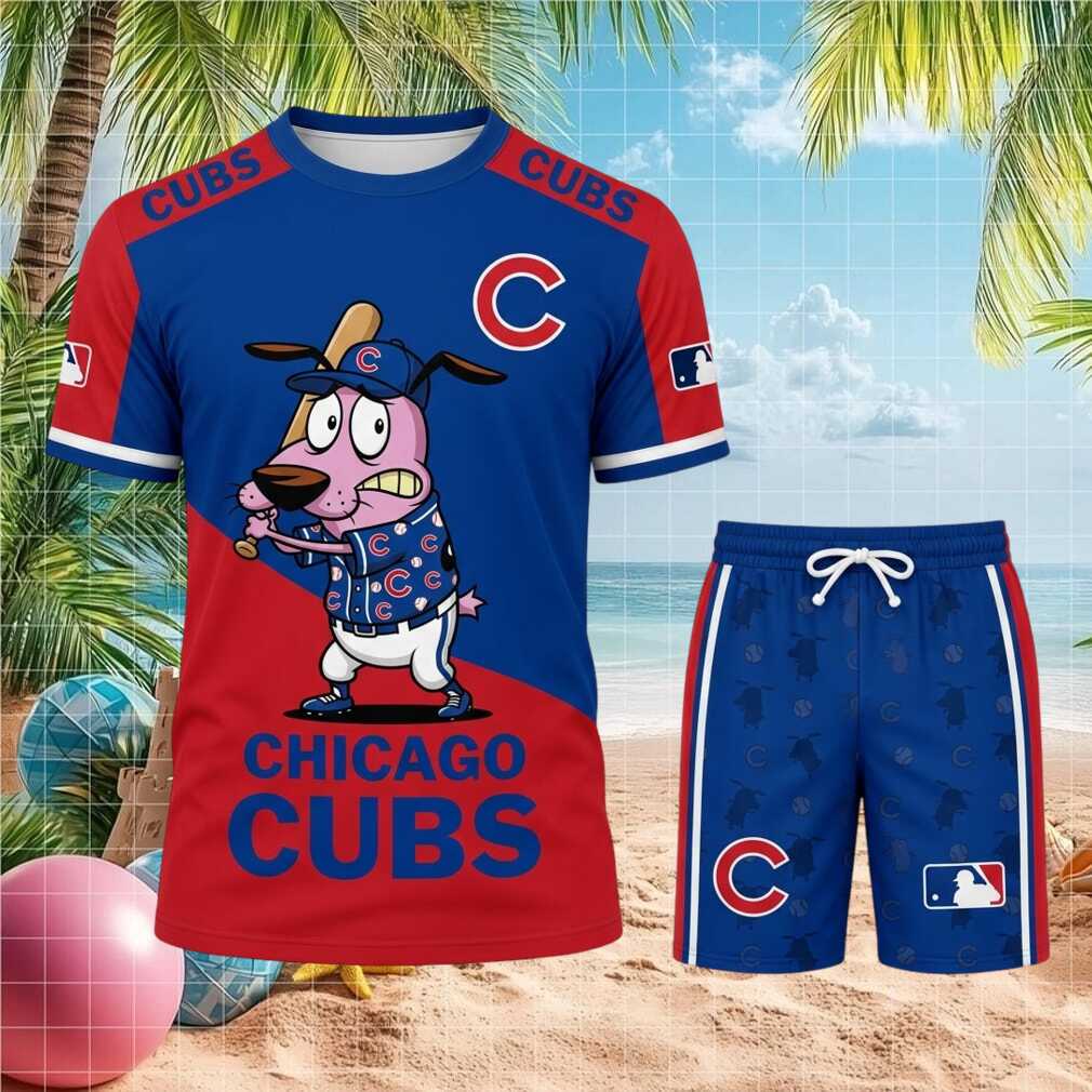 Chicago Cubs Courage The Cowardly Dog Baseball Shirt