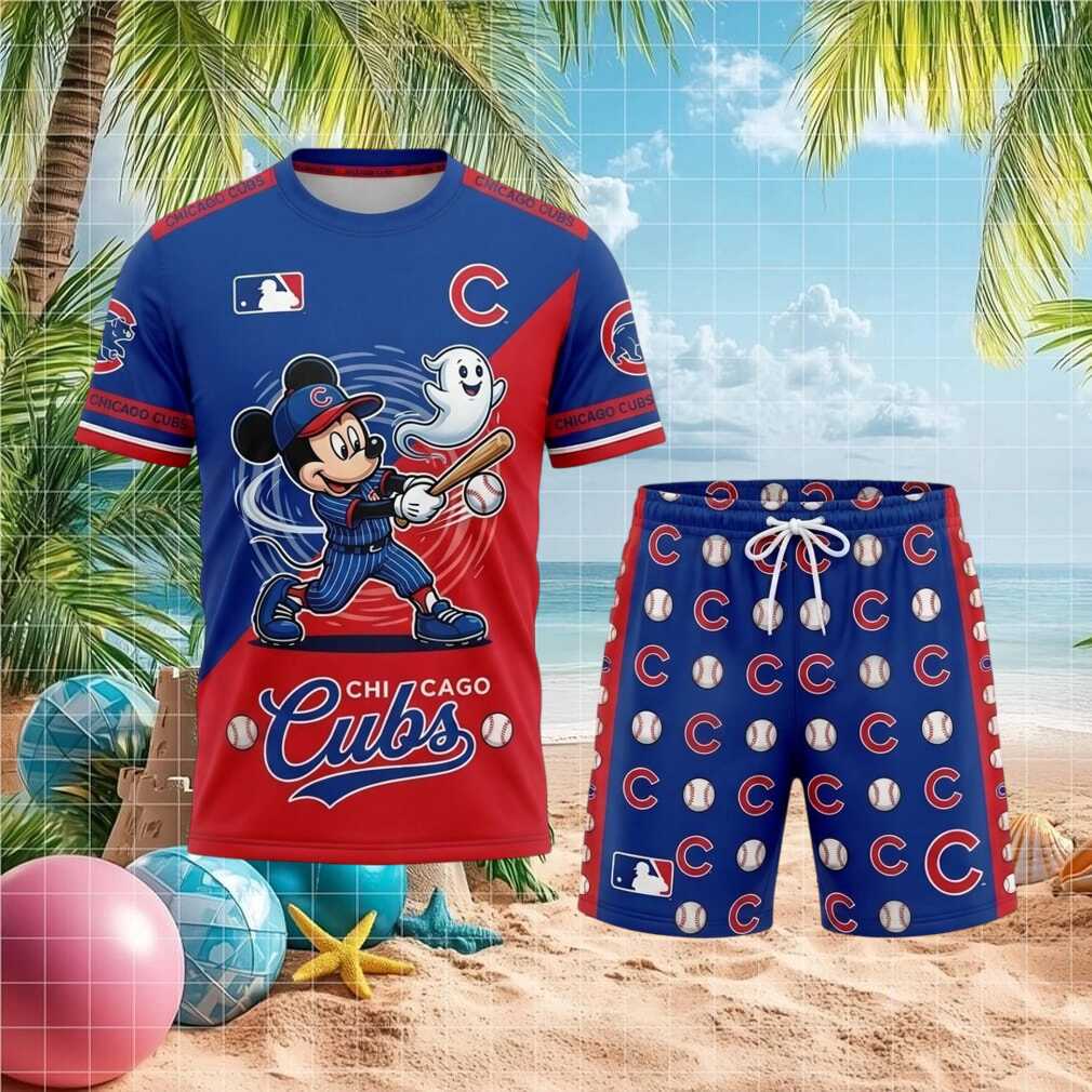 Chicago Cubs Mickey Mouse Halloween Ghost Baseball Shirt