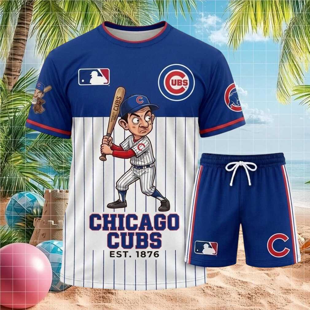 Chicago Cubs Mr Bean Mascot Baseball Shorts Shirt