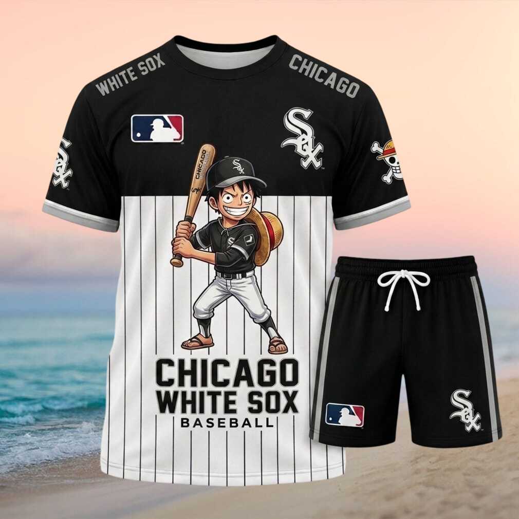 Chicago White Sox Luffy Anime Baseball Batter Striped Shirt Shirt