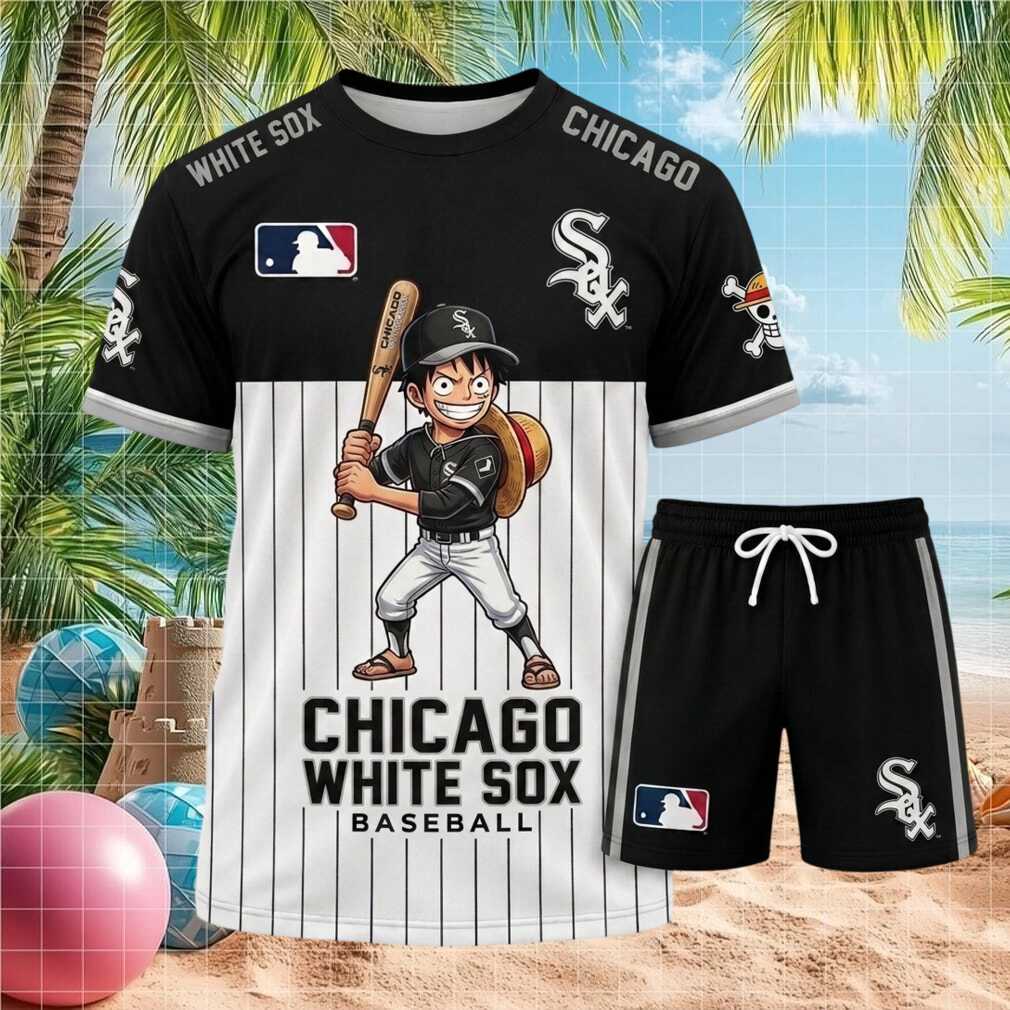 Chicago White Sox Luffy Anime Baseball Batter Striped Shirt Shirt