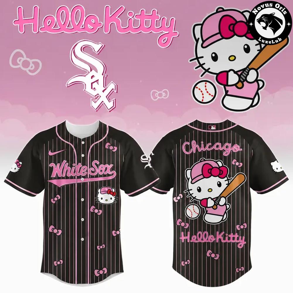 Chicago White Sox x Hello Kitty Night Fan Gift Apparel Limited Edition Baseball Jersey