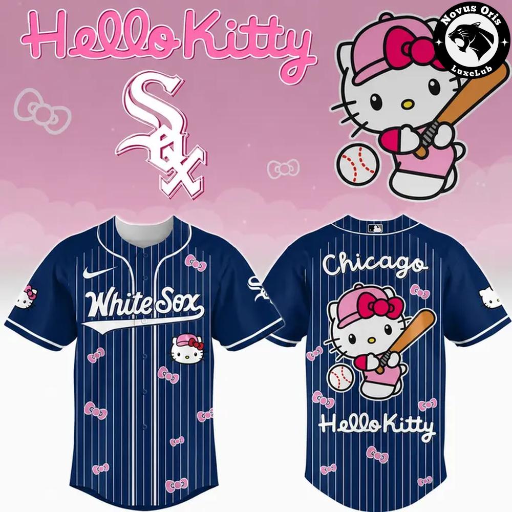 Chicago White Sox x Hello Kitty Night Fan Gift Apparel Limited Edition Baseball Jersey