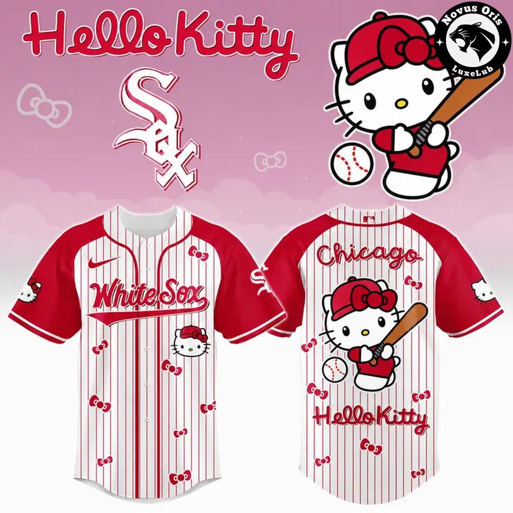 Chicago White Sox x Hello Kitty Night Fan Gift Apparel Limited Edition Baseball Jersey