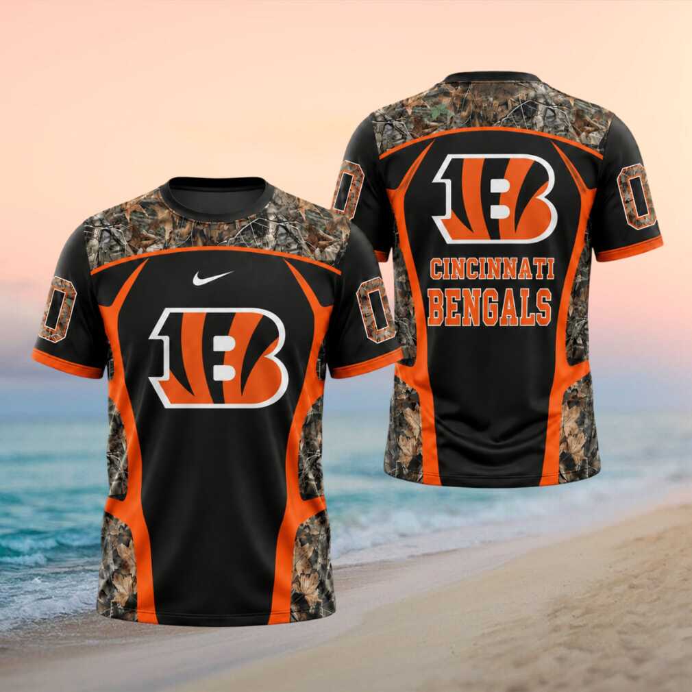 Cincinnati Bengals Camo Pattern Logo Sports Performance Shirt - Limotees LLC