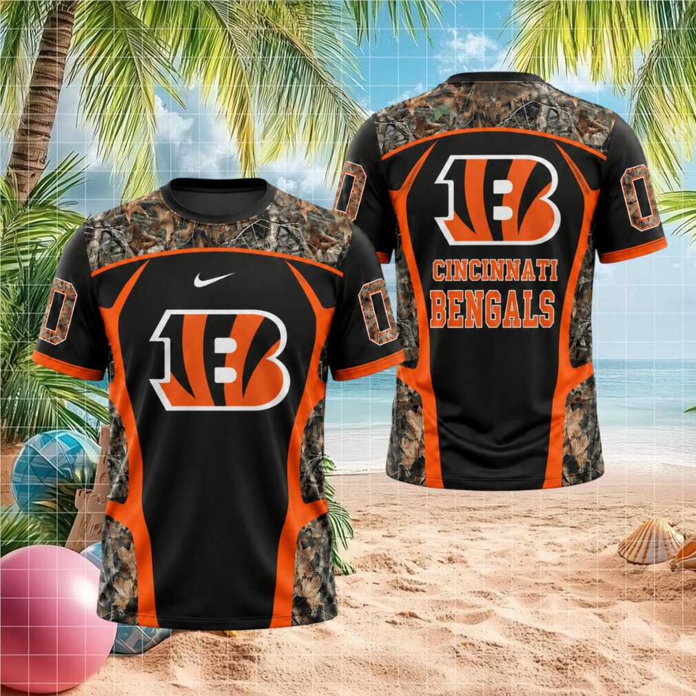 Cincinnati Bengals Camo Pattern Logo Sports Performance Shirt - Limotees LLC