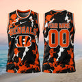 Cincinnati Bengals Custom Name Basketball Shirt Lightning Print