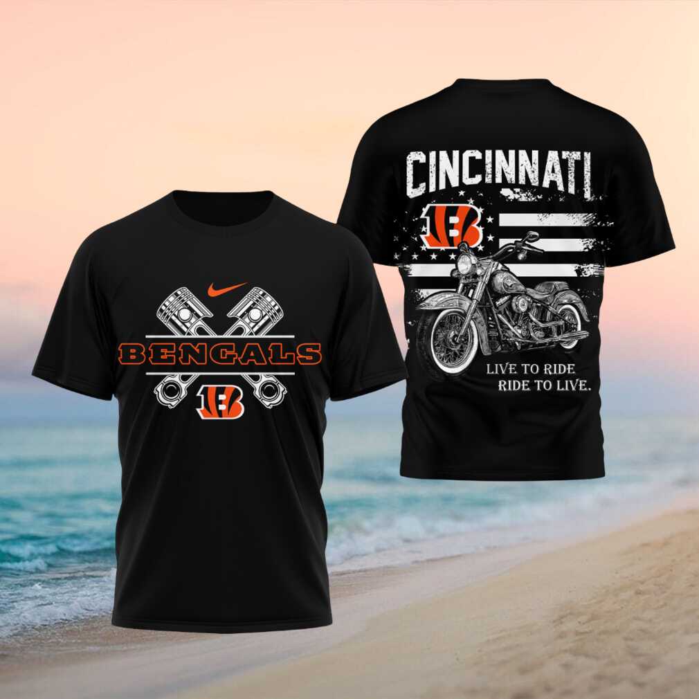 Cincinnati Bengals Motorcycle American Flag Pistons Shirt - Limotees LLC