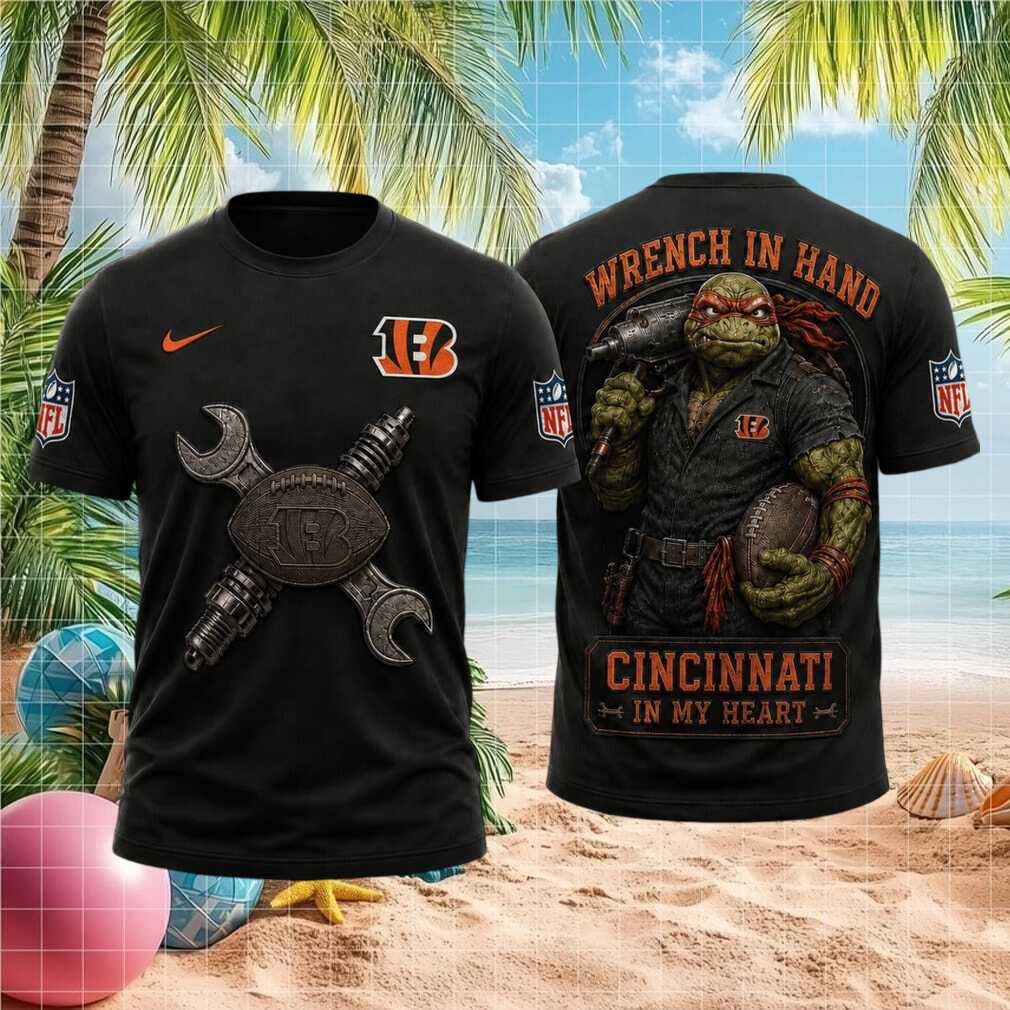 Cincinnati Bengals Ninja Turtle Mechanic Wrench Hand Shirt