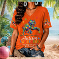 Cincinnati Bengals Tiger Autism Awareness Puzzle Print Shirt - Limotees LLC