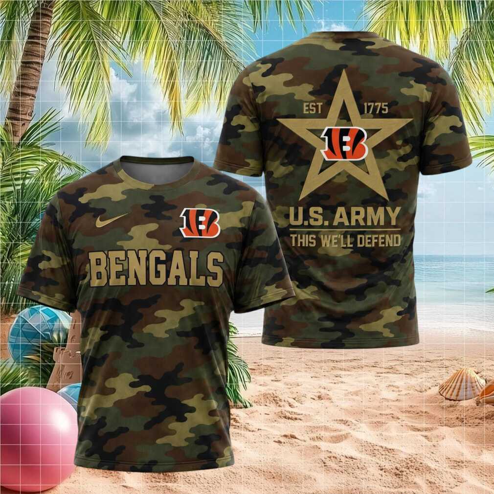 Cincinnati Bengals US Army Military Camo Shirt