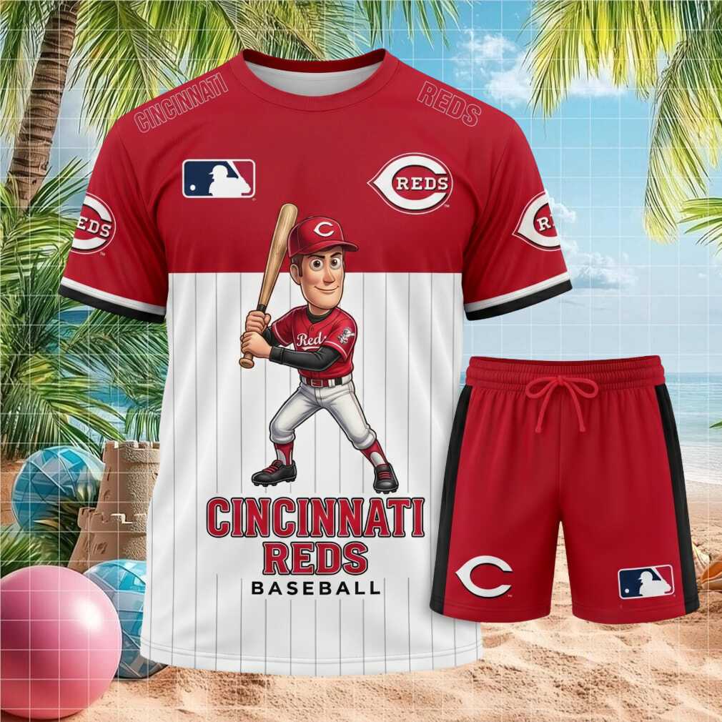 Cincinnati Reds Baseball Cartoon Player Shorts Shirt