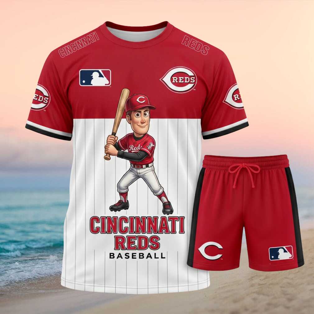 Cincinnati Reds Baseball Cartoon Player Shorts Shirt