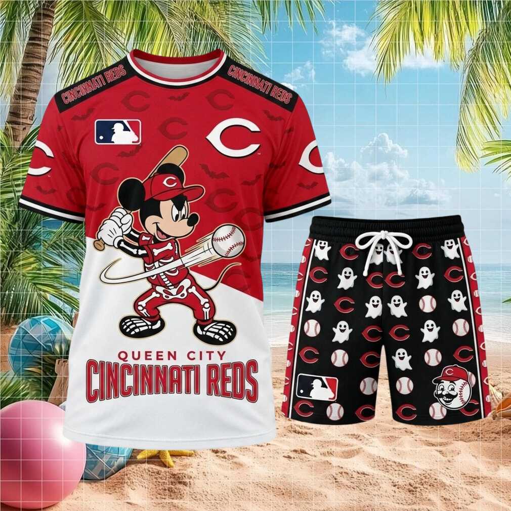 Cincinnati Reds Mickey Mouse Halloween Baseball Shirt