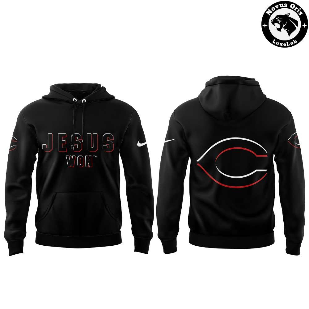 Cincinnati Reds x Jesus Won Pullover With Back Team Logo Hoodie