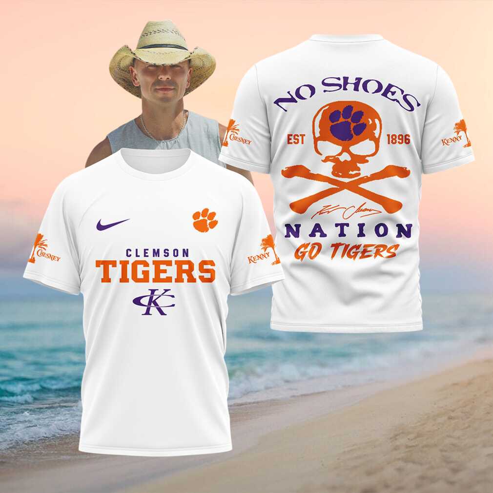 Clemson Tigers Football Skull No Shoes Nation Shirt