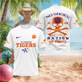 Clemson Tigers No Shoes Nation Skull Mascot Shirt - Limotees LLC