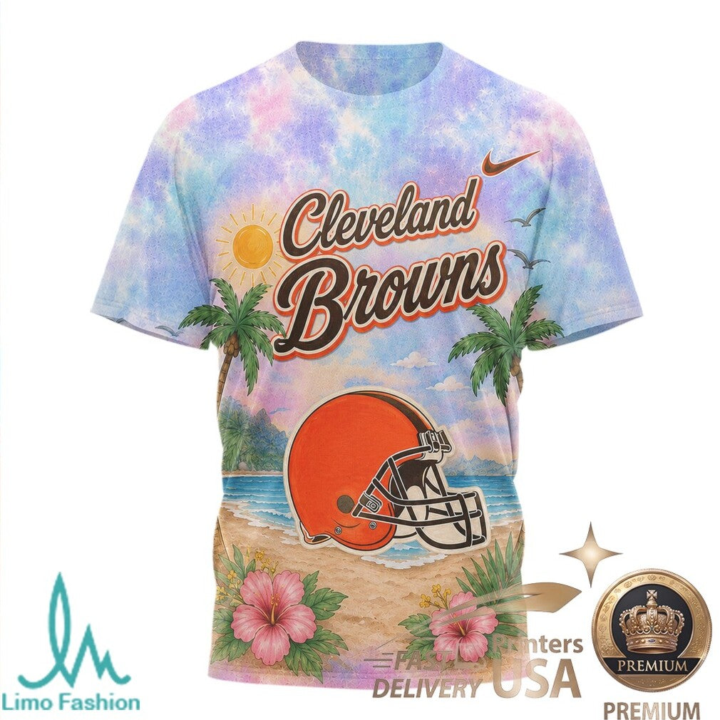 Cleveland Browns Beach Tropical Parrot Summer Men's T Shirt - Limotees LLC