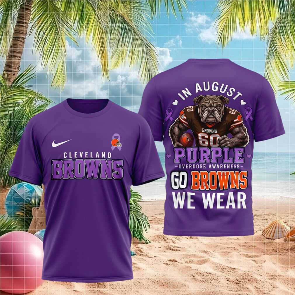 Cleveland Browns Bulldog Mascot Awareness Purple Shirt - Limotees LLC