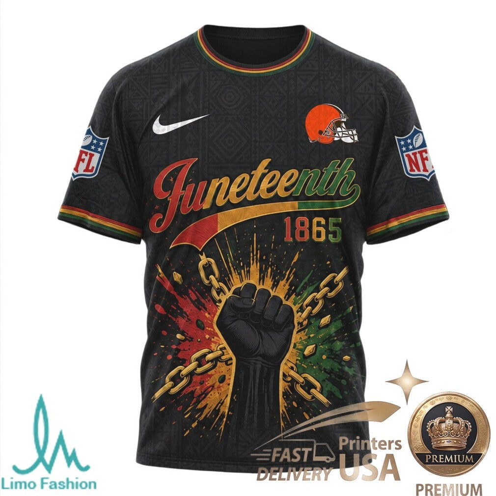 Cleveland Browns Juneteenth 1865 Freedom Day Graphic T Shirt - Limotees LLC