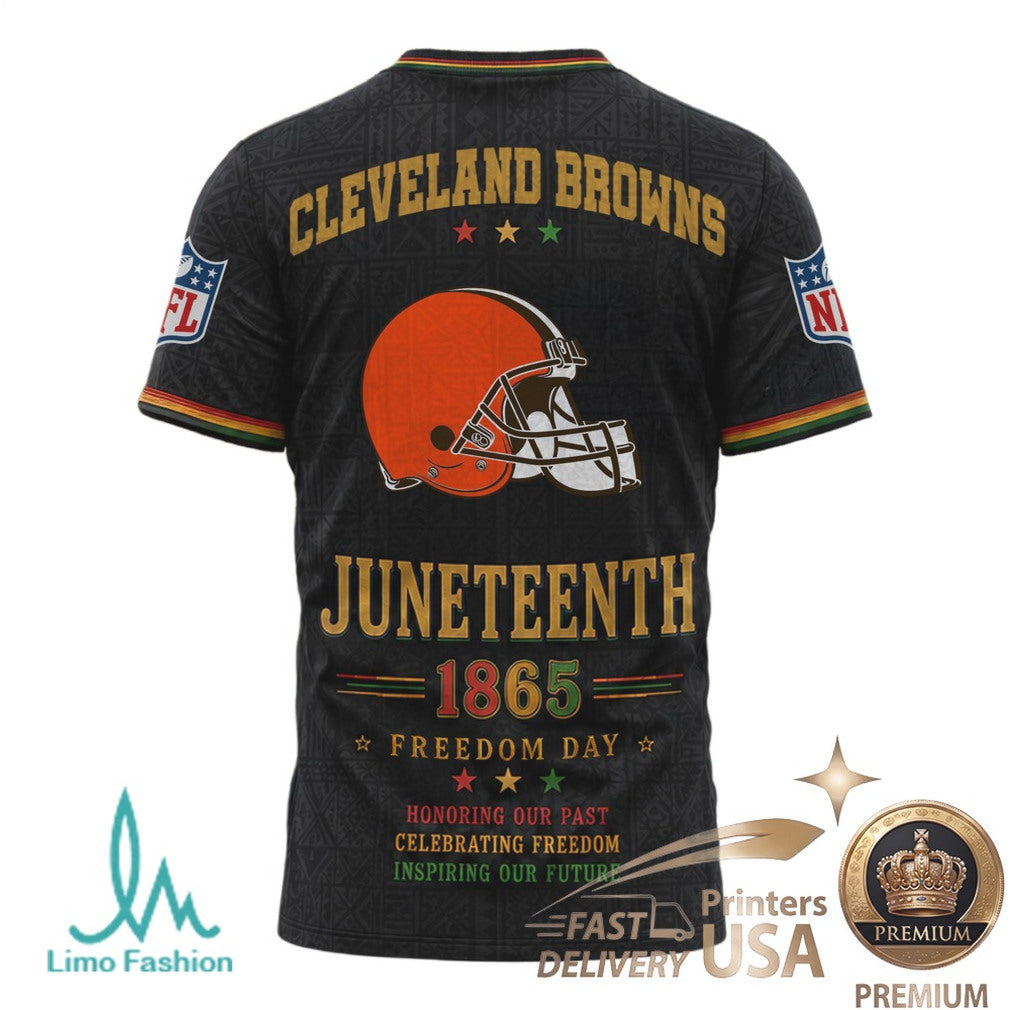 Cleveland Browns Juneteenth 1865 Freedom Day Graphic T Shirt - Limotees LLC