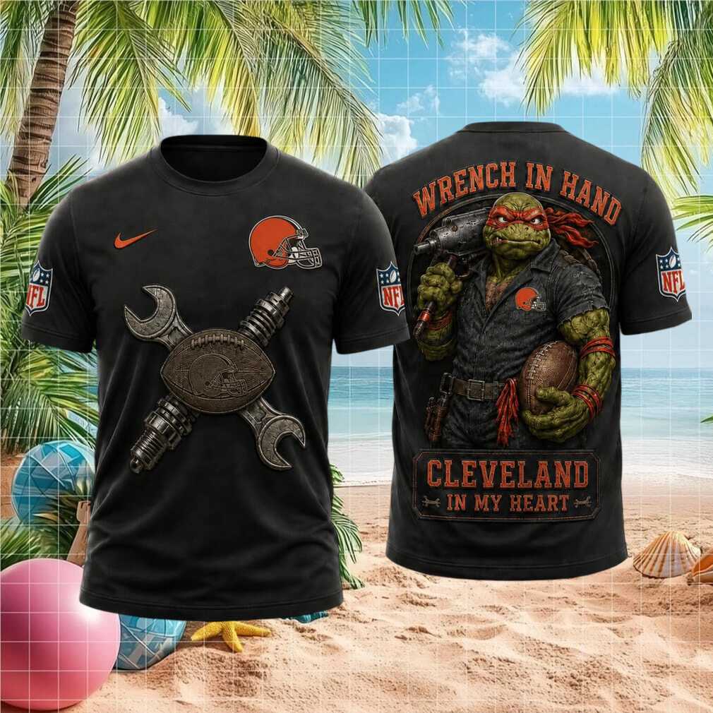 Cleveland Browns Turtle Mechanic Wrench In Hand Football Shirt