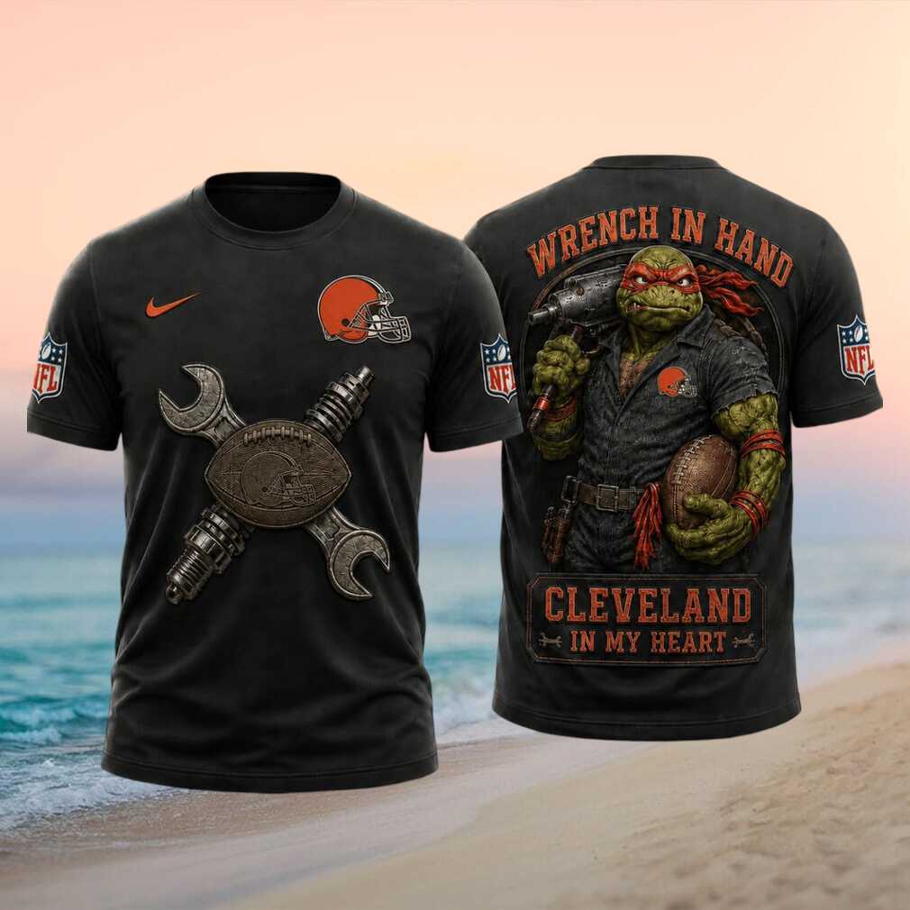 Cleveland Browns Turtle Mechanic Wrench In Hand Football Shirt
