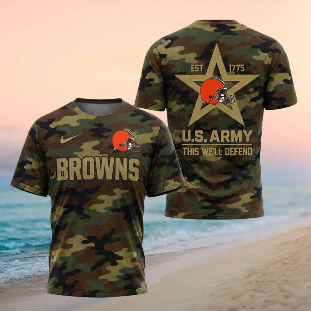 Cleveland Browns US Army Military Camo Shirt