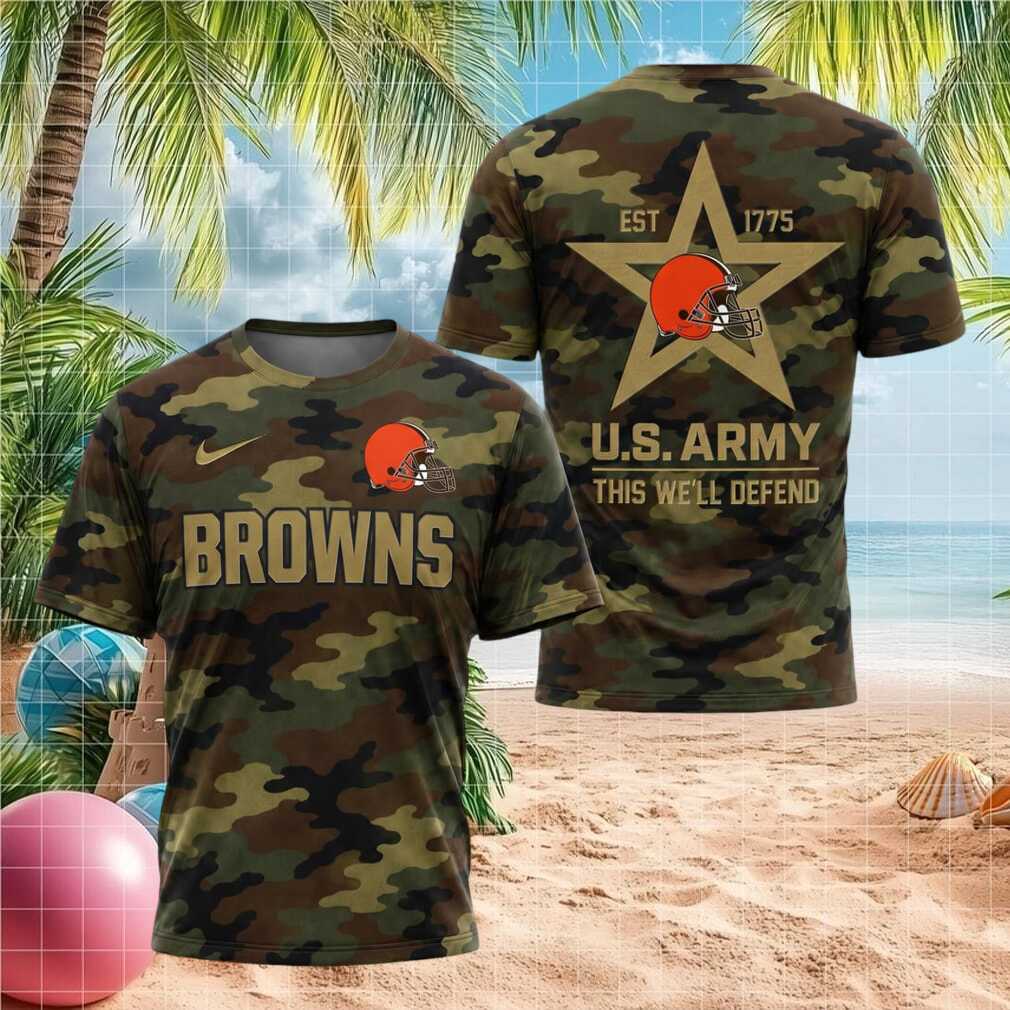 Cleveland Browns US Army Military Camo Shirt