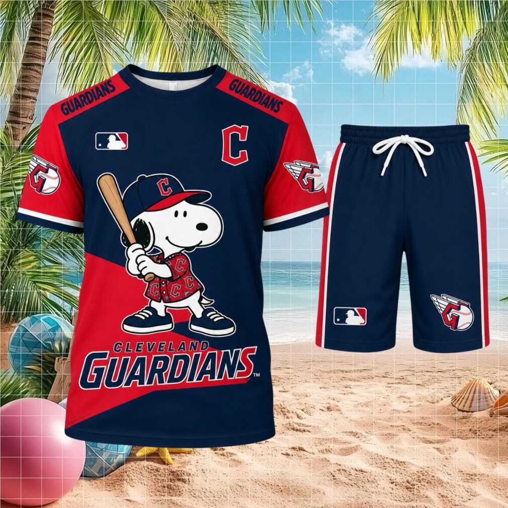 Cleveland Guardians Snoopy Baseball Cartoon Sports Shirt