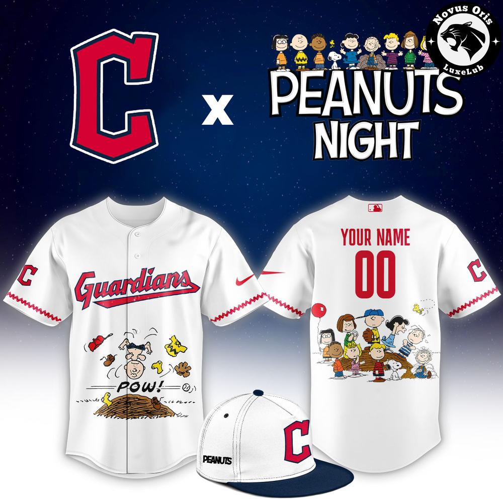 Cleveland Guardians x Peanuts Night Limited Edition Baseball Jersey